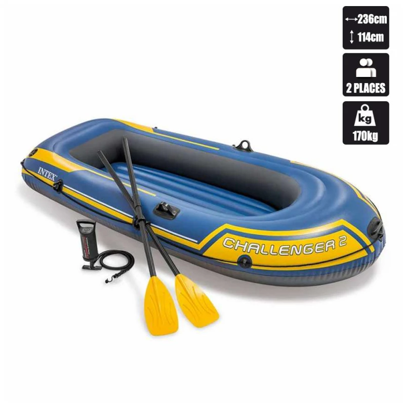 BATEAU GONFLABLE INTEX CHALLENGER 2 + 2 RAMES + GONFLEUR 3 BATEAU GONFLABLE INTEX CHALLENGER 2 + 2 RAMES + GONFLEUR