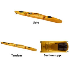 KAYAK MODULABLE POINT 65°N MERCURY GTX DUO JAUNE -Aviron Sportif kayak modulable point 65n mercury gtx duo jaune 4