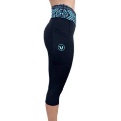 Leggings 3/4 ActiV Noir Gris Femme VAIKOBI -Aviron Sportif leggings 3 4 activ noir gris femme vaikobi 2