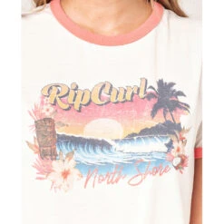 T-SHIRT RIP CURL TIKI RINGER BEIGE FEMME -Aviron Sportif t shirt rip curl tiki ringer beige femme 4