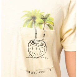 Rip Curl T-SHIRT RIPCURL IN DA POCKET TEE JAUNE CLAIR -Aviron Sportif t shirt ripcurl in da pocket tee jaune clair 3